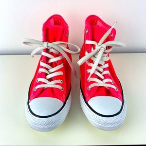 Converse Neon Pink Mesh High-top Sneakers size 7.5